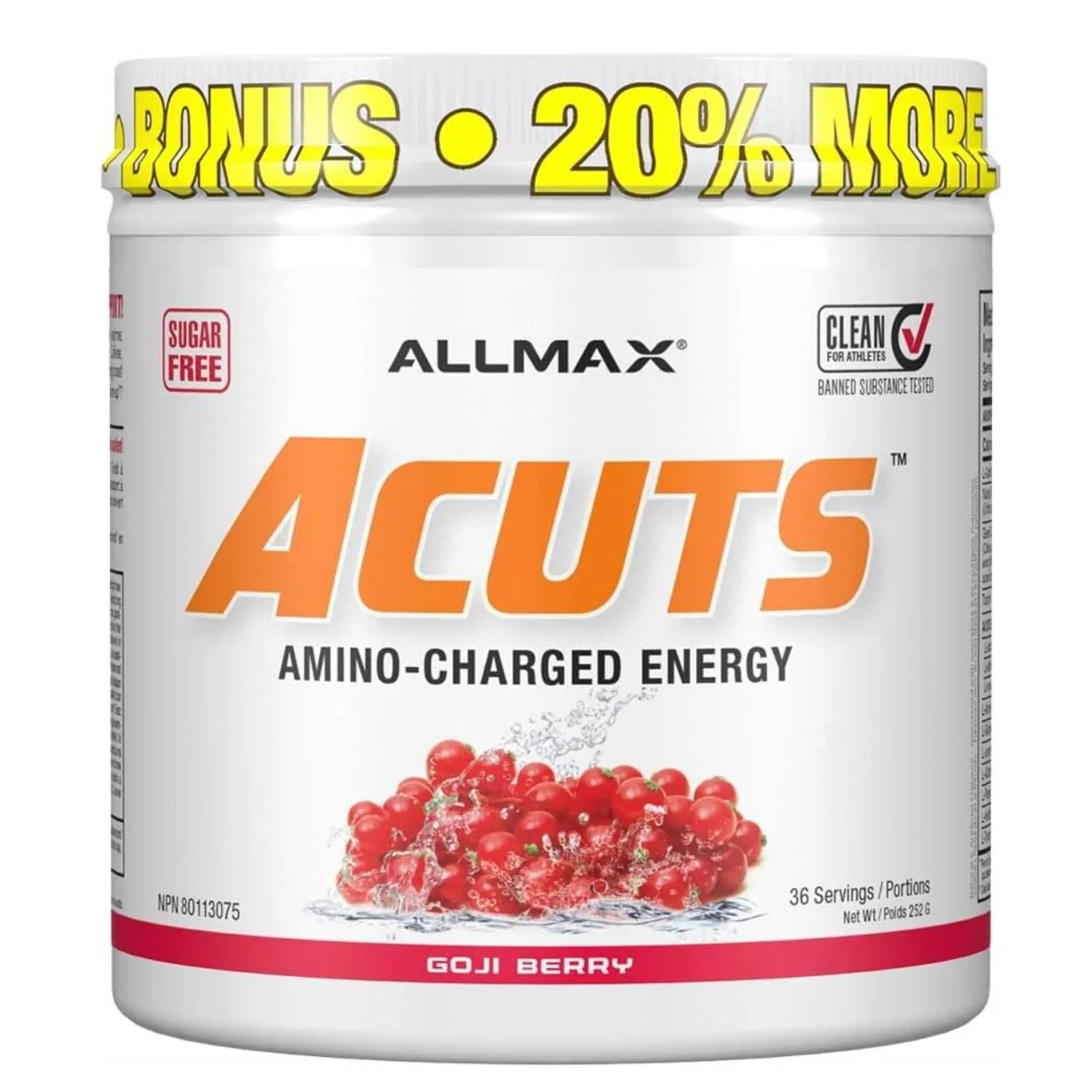 Allmax ACuts Amino Energy Fat Burning Powder (36 Servings) - Image 7
