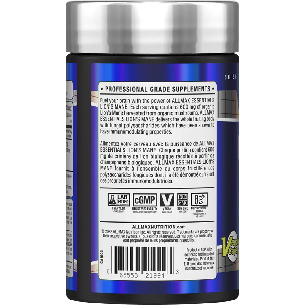 Allmax Lion's Mane Extract (60 Capsules) - Image 3