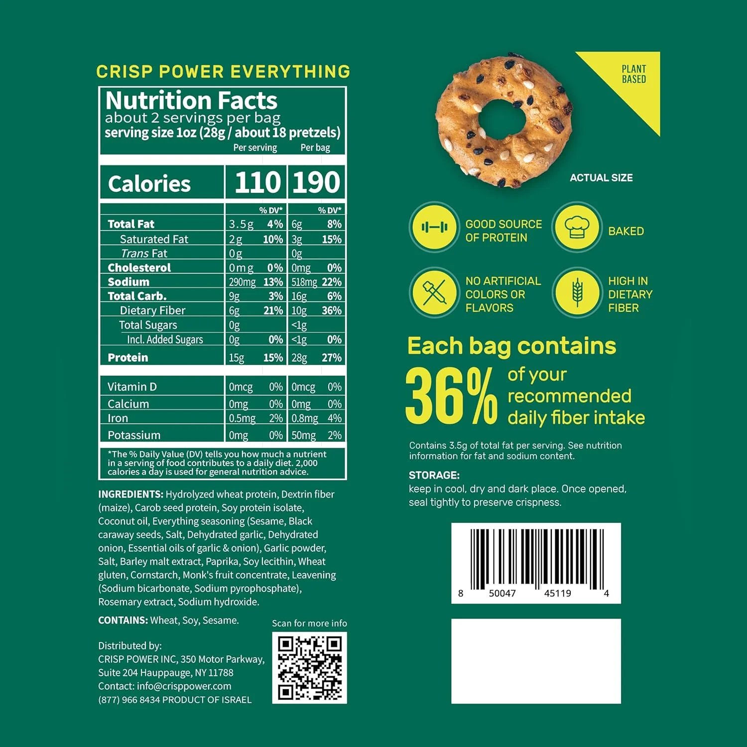 Crisp Power High Protein Keto Vegan Pretzels (1 bag) - Image 4