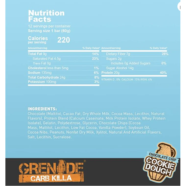 Grenade Carb Killa Keto Protein Bars (1 bar) - Image 40